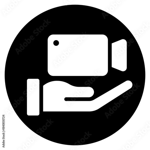 video recoder glyph icon