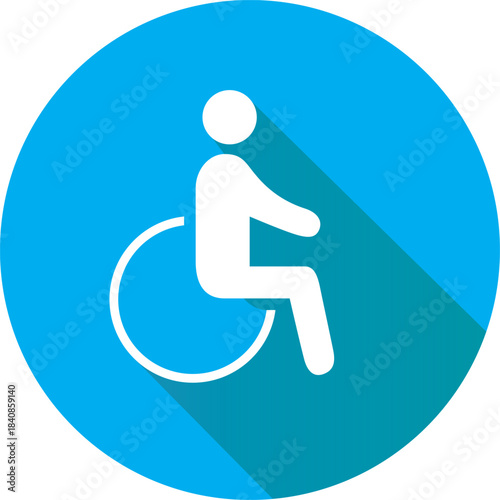 Wheelchair user icon flat