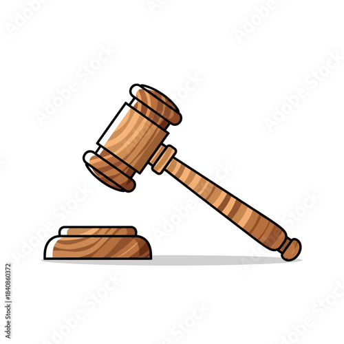 wooden gavel isolated on white