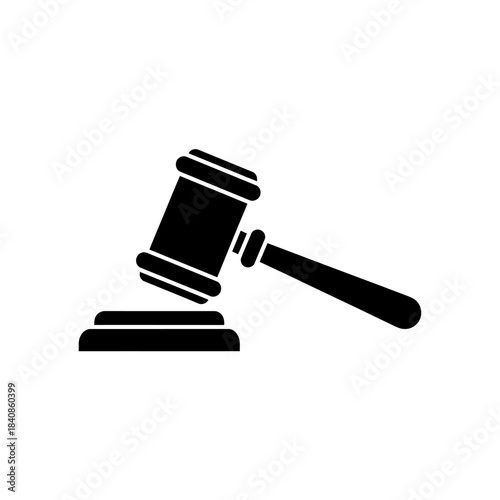 gavel and law book on white background