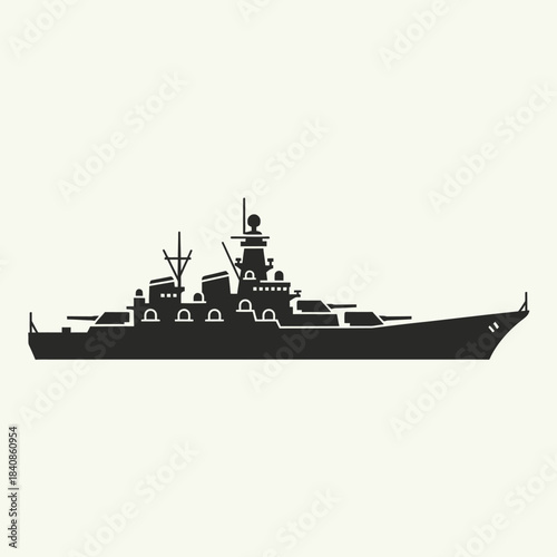 silhouette of a military war ship illustration