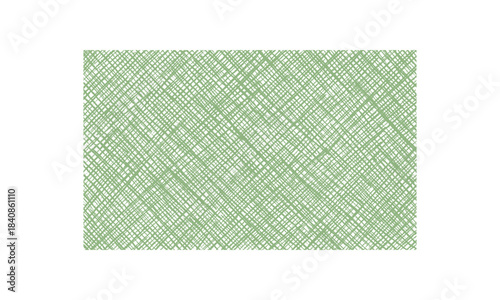 Handdrawn green rectangle with rough crayon texture and scribble sketch box. Organic background as quote space adds graphic interest, ideal for creative design needing bold abstract elements.