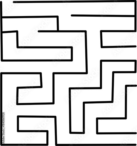 Seamless vector pattern of a geometric labyrinth maze puzzle design concept for challenge and solution