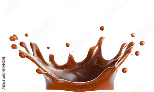 Melted Chocolate Splash Realistic Liquid Cocoa Drip Effect for Dessert and Food Design