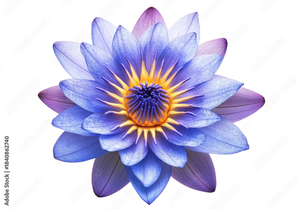 Fototapeta premium Ethereal lotus blossom with layered, colorful petals