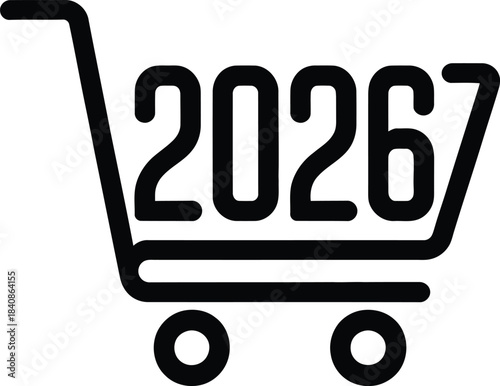Shopping Cart with the Year 2026