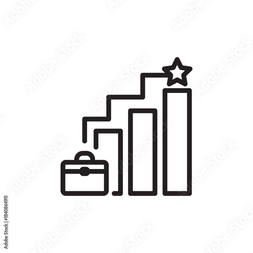 Career path icon symbolizing professional progression, development steps, and long-term career planning, representing HR training, talent management, employee growth, and succession planning strategy.