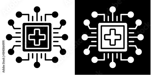 Medical Ai Icon Set White Style Collection
