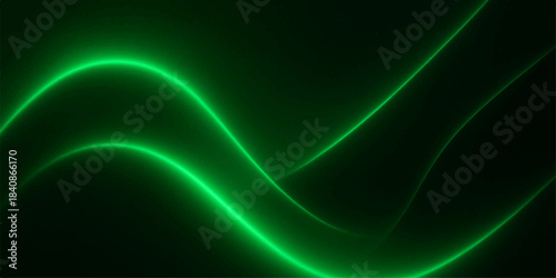 Smooth flowing abstract green wave background