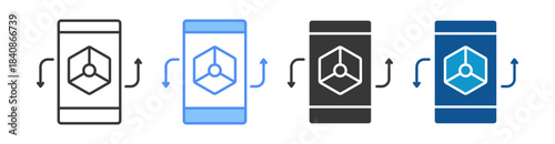 Augmented Reality Icon Set Multiple Style Collection