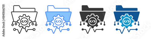 Software Development Icon Set Multiple Style Collection