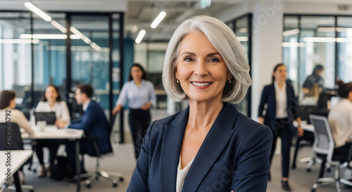 Confident senior businesswoman portrait in modern corporate office environment Free Download Confident senior businesswoman portrait in modern corporate office environment - GFXLoad
