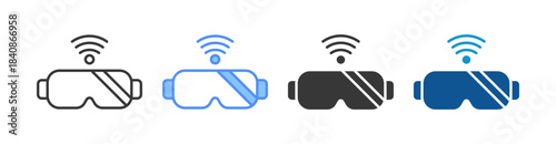 Virtual Reality Icon Set Multiple Style Collection