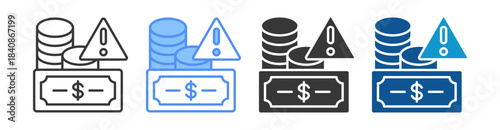 Financial Crisis Icon Set Multiple Style Collection