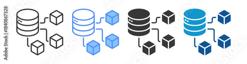 Big Data Icon Set Multiple Style Collection