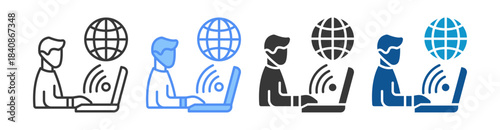 Remote Work Icon Set Multiple Style Collection