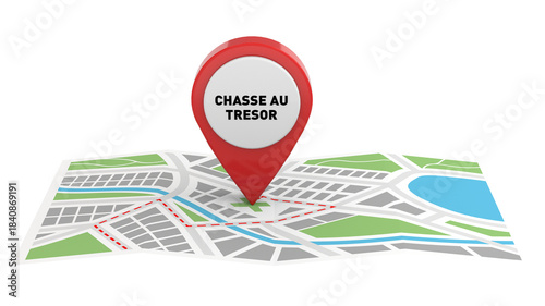 Chasse au trésor carte avec pin