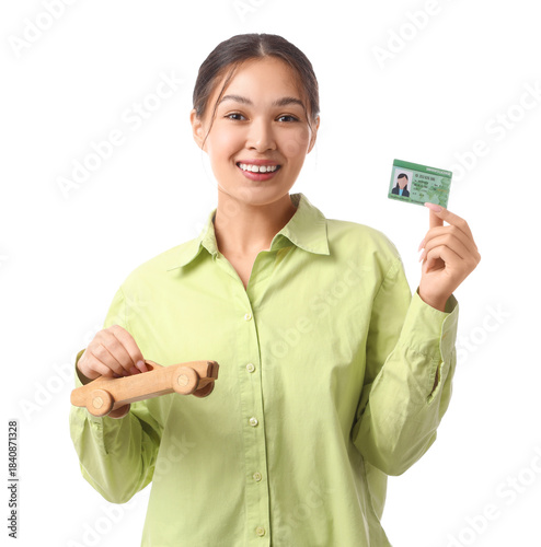 Young Asian woman with driv...