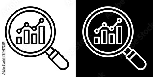 Forecast Analytics Icon Set White Style Collection