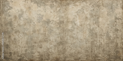 A blank antique parchment paper with a stained vintage texture layered over an old grunge concrete wall with a worn brown pattern and rough aged design
