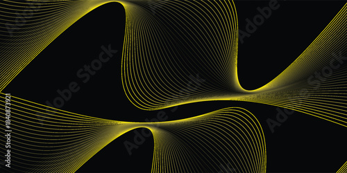 luxury wavy line abstract background with colorful element. Futuristic technology concept. Wave with lines created using blend tool. Abstract frequency sound wave lines and twisted curve lines bg.