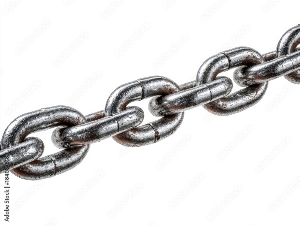Fototapeta premium A strong metal chain link symbolizing connection and strength