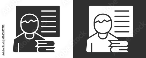 Teacher Icon Set Vector Collection Isolated In Black And White