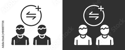 Exchange Icon Set Vector Collection Isolated In Black And White
