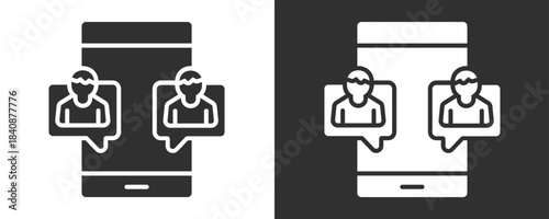 Teleconference Icon Set Vector Collection Isolated In Black And White