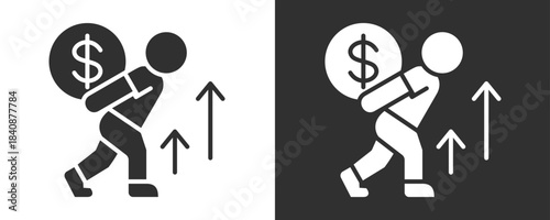 Struggle Icon Set Vector Collection Isolated In Black And White