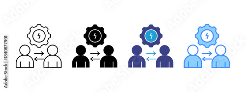 Conflict Resolution icon set multiple style collection