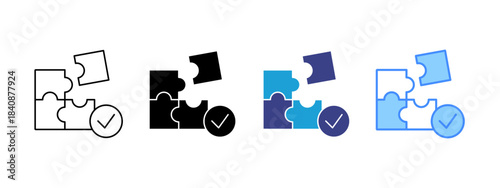 Problem Solving icon set multiple style collection