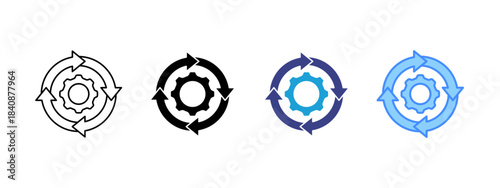 Change Management icon set multiple style collection