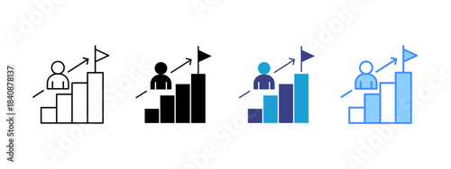 Succession icon set multiple style collection