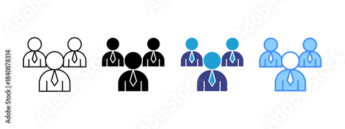 Executive icon set multiple style collection