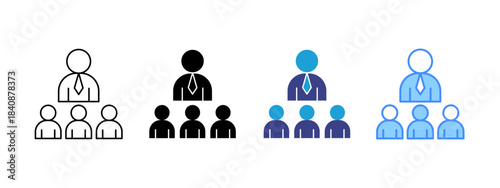 Mentorship icon set multiple style collection