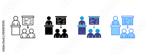 Training icon set multiple style collection