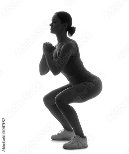 Silhouette of sporty woman ...