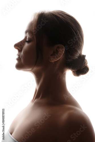 Silhouette of beautiful wom...