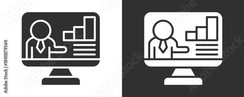 Online Learning Icon Set Vector Collection Isolated In Black And White