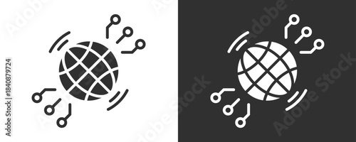 Network Icon Set Vector Collection Isolated In Black And White