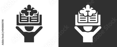 Learning Icon Set Vector Collection Isolated In Black And White