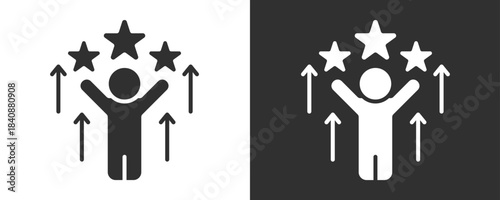 Confidence Icon Set Vector Collection Isolated In Black And White