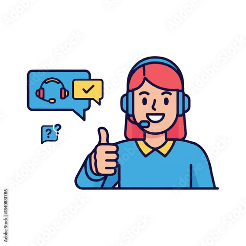 Customer Support Agent Giving Thumbs Up