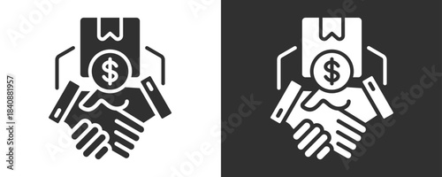 Closing Deal Icon Set Vector Collection Isolated In Black And White