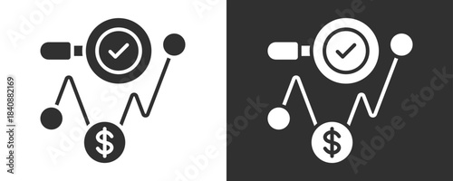 Sales Forecast Icon Set Vector Collection Isolated In Black And White