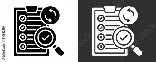 Evaluation Icon Set Vector Collection Isolated In Black And White
