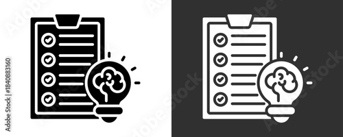 Skill Test Icon Set Vector Collection Isolated In Black And White