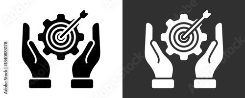 Goal Setting Icon Set Vector Collection Isolated In Black And White