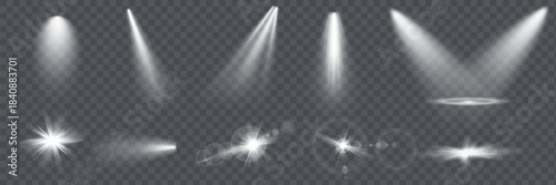 Glow light effect. Star burst with sparkles. sunlight.